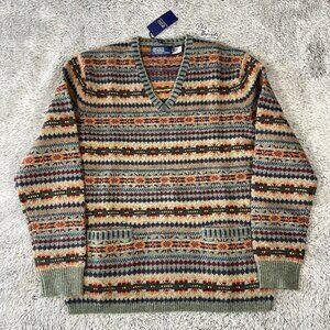 $398 Polo Ralph Lauren Fair Isle Wool Sweater Size XL Men Town & Country Green
